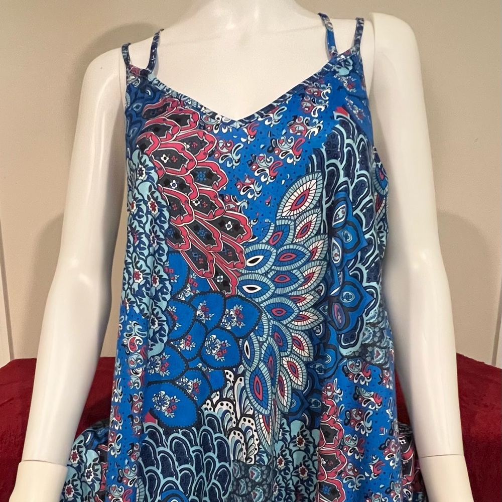 Bohemian Blue and Pink Graphic Camisole. Size XL. 
#Summer